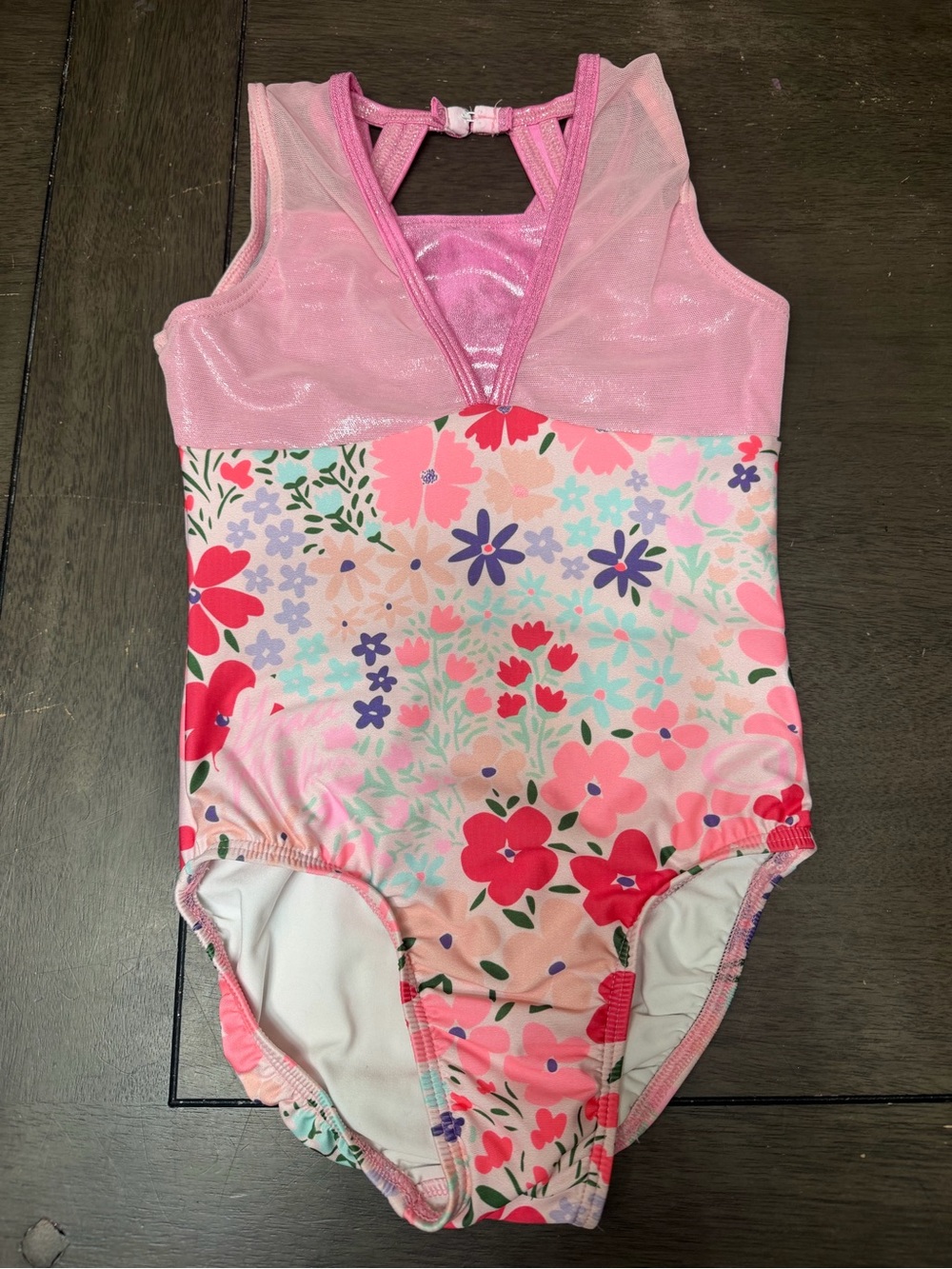 Kids Pink Floral One-Piece Swimsuit